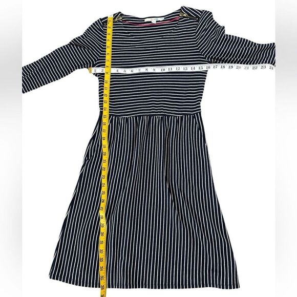 Boden Blue stripe Zip Shoulder Shift Dress Pockets Corpcore  womens size 6 - Picture 10 of 12
